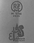 1936-1939: Transitional mark showing both makers mark and RZM code